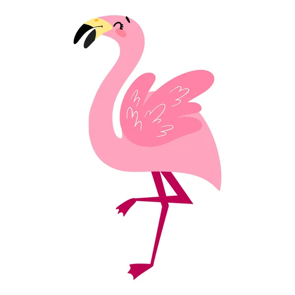 Flamingo rosa dos desenhos animados. — Vetor de Stock