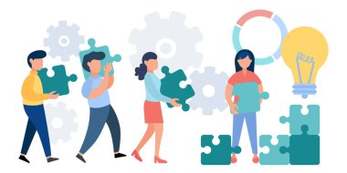 Ofis çalışanları bir iş kuruyor..