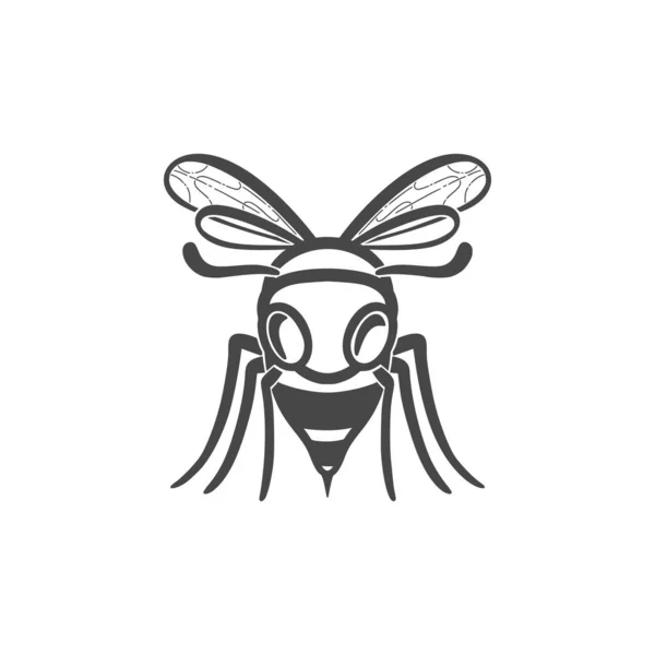 Wasp vlakke lijn pictogram. — Stockvector