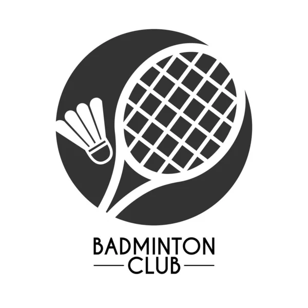 Shuttlecock and badminton racket logo. — Stock Vector
