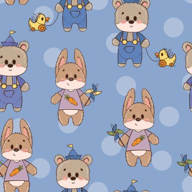 Sevimli karakterli kusursuz desen.