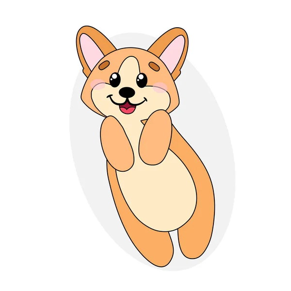 Corgi galês Pembroke em estilo cartoon. — Vetor de Stock