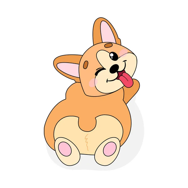 Pembroke welsh corgi in cartoon style. — Stock Vector