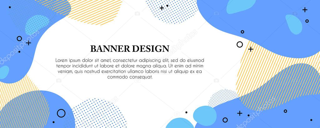 Blue modern abstract banner for website and business.