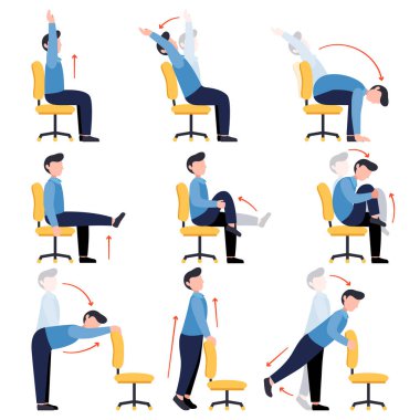 Talimatçılar ofis başkanı yogası yapıyor..