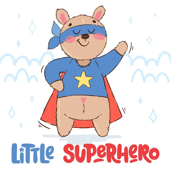 Cute superhero character. — Stock Vector