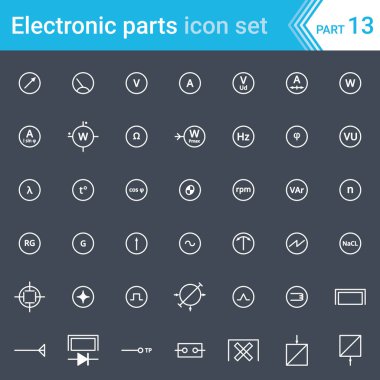 Elektrik ve elektronik simgeler, Elektrik şeması sembolleri. Elektrik araçları, metre ve kaydediciler.