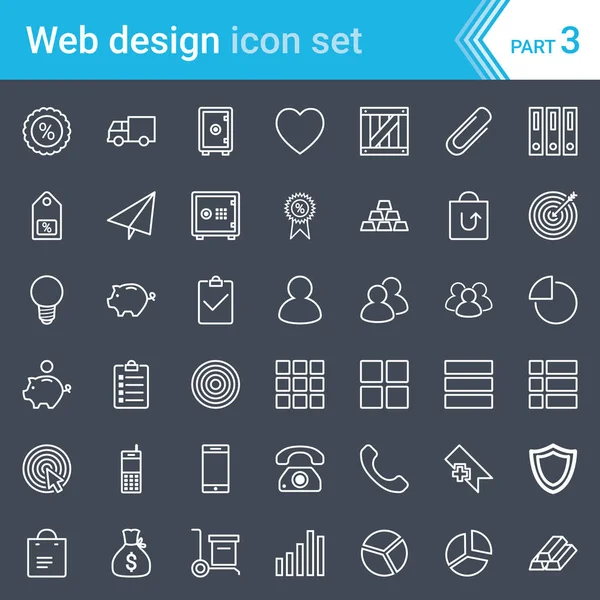 Moderní Vytažené Web Design Seo Vývoj Ikony Izolované Tmavém Pozadí — Stockový vektor