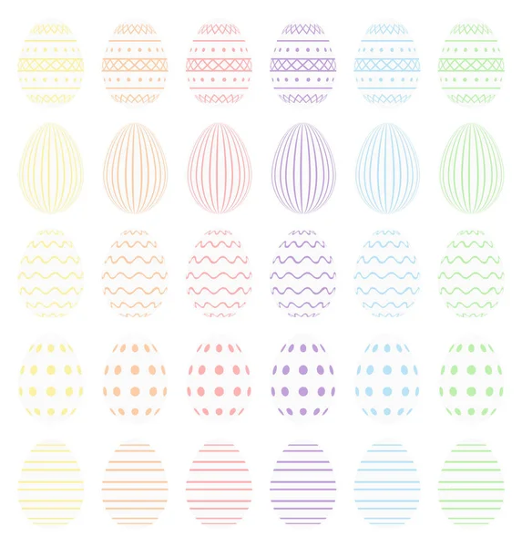 Œufs Pâques Blancs Avec Décoration Pastel Oeufs Pâques Morue Vecteur — Image vectorielle