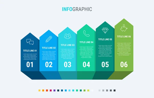 Grafik Öğeleri Ile Vektör Infographics Zaman Çizelgesi Tasarım Şablonu Çerik — Stok Vektör