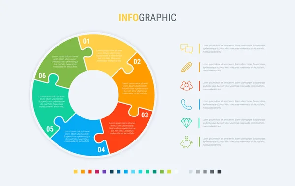 Zeitachse Infografik Design Vektor Oprions Kreis Workflow Layout Vektorinfografische Zeitleistenvorlage — Stockvektor