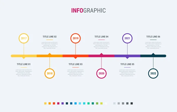 Modelo Infográfico Círculo Negócios Abstrato Com Etapas Diagrama Colorido Linha — Vetor de Stock