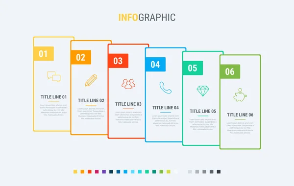 Vetor Design Infográfico Linha Tempo Opções Layout Fluxo Trabalho Retangular — Vetor de Stock