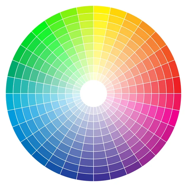 Colore Spettro Ruota Astratta Colorato Sfondo Diagramma Ruota Colore Isolato — Vettoriale Stock