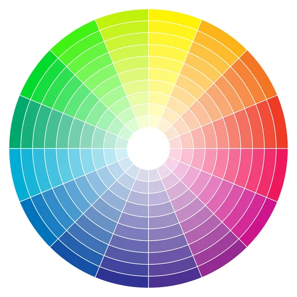 Kleurenspectrum Abstract Wiel Kleurrijke Diagram Achtergrond Kleurenwiel Geïsoleerd Witte Achtergrond — Stockvector