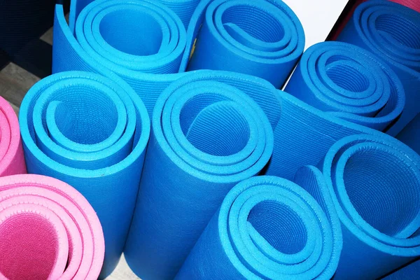 Twisted Multicolored Sports Mats Corner Gym — Stock Photo, Image