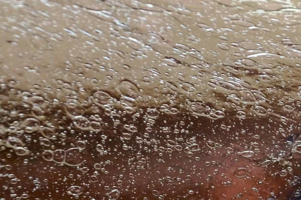 Textura Del Limo Transparente Estirado Con Burbujas Aire Cerca —  Fotos de Stock