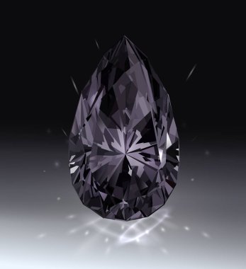 Koyu arka plan üzerinde izole değerli siyah taş obsidyen. Vektör çizim.