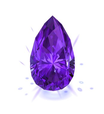 Beyaz arka plan üzerinde izole güzel mor taş. Vektör çizim.