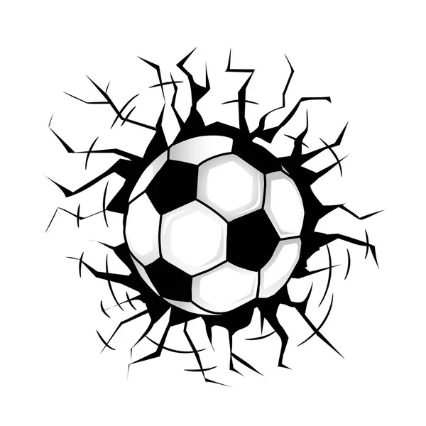 Vector Fotboll Boll Bryta Glas Bitar Vektor — Stock vektor