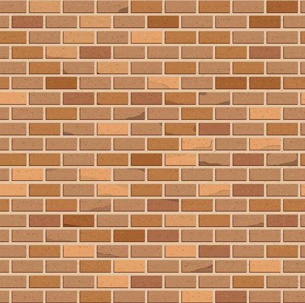 Seamless pattern. Brown brick wall. Vector design.
