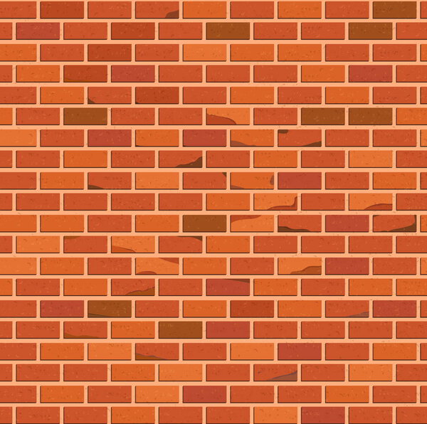 Seamless pattern. Red brick wall. Vector design.