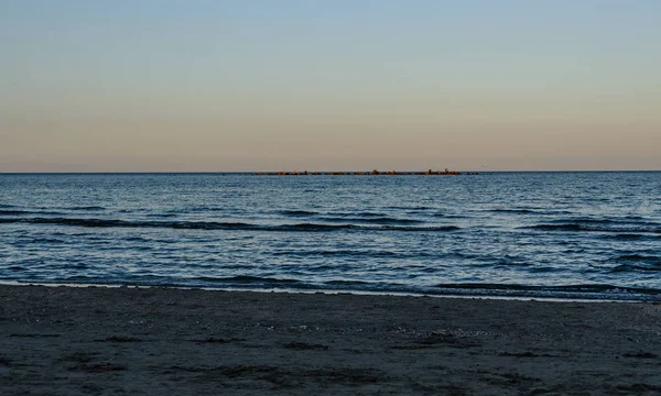 Plaża Morza Czarnego Mamai Rumunia Błękitną Wodą Piaskiem — Zdjęcie stockowe