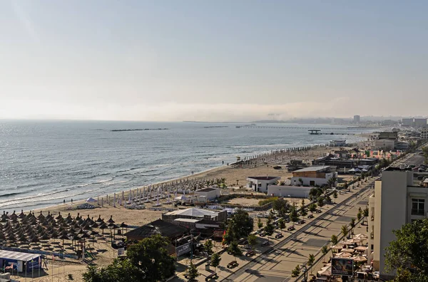 Mamaia Romania September 2017 Seafront Dan Promenade Laut Hitam Dengan — Stok Foto