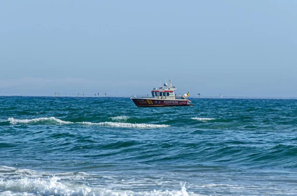 Mamaia Roménia Setembro 2017 Barco Perto Praia Mar Negro Mamaia — Fotografia de Stock