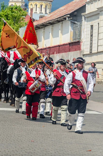 Alba Iulia Romanya Ağustos 2017 Avusturyalı Gardiyanlardan Schimbarea Garda Kalesi — Stok fotoğraf