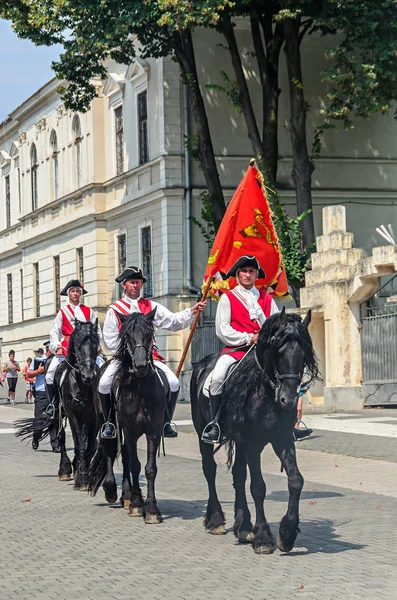 Alba Iulia Roménia Agosto 2017 Mudança Guardas Austríacos Schimbarea Garda — Fotografia de Stock