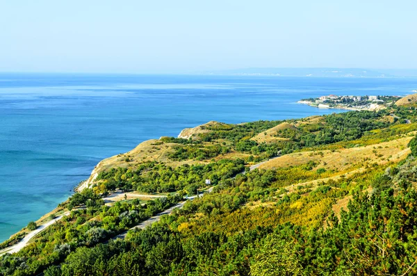 Grön Thracian Cliffs Nära Blå Klara Vattnet Svarta Havet Stenig — Stockfoto