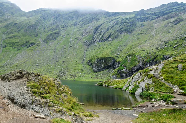 Lago Geleira Chamado Balea Balea Lac Estrada Transfagarasan Das Montanhas — Fotografia de Stock