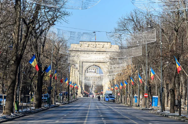 Bukareszt Rumunia Grudnia 2018 Krajowy Dzień Rumunia Ziua Nationala Centenar — Zdjęcie stockowe