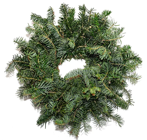 Conifer Christmas Circle Decoration Close — Stock Photo, Image