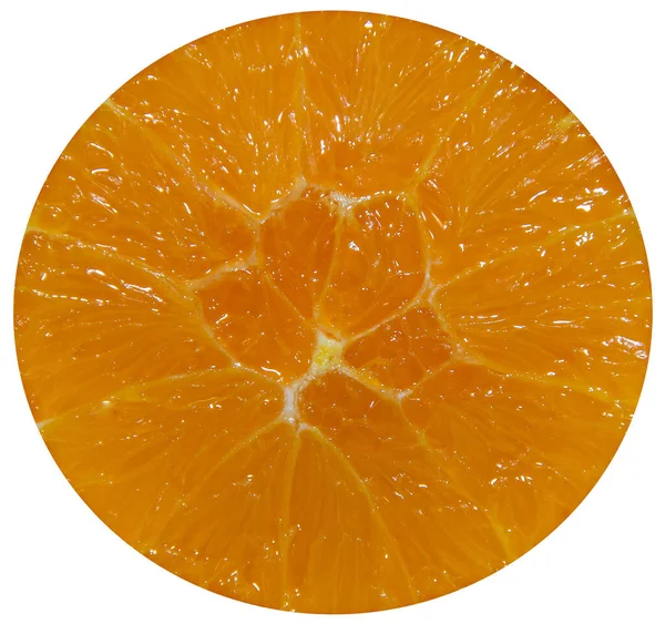 Half Orange Jucy Fruit Close White Background — Stock Photo, Image