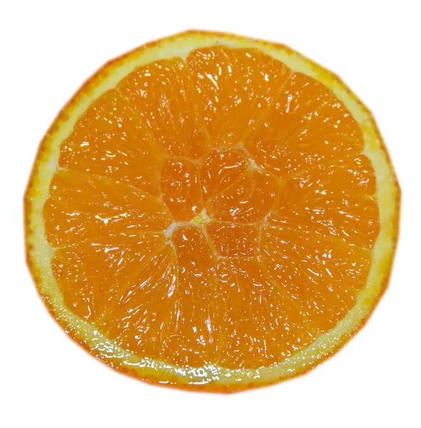 Half Orange Jucy Fruit Close White Background — Stock Photo, Image