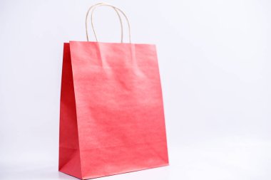 Kağıt torba katı izole arka plan üzerinde. Yan görünüm