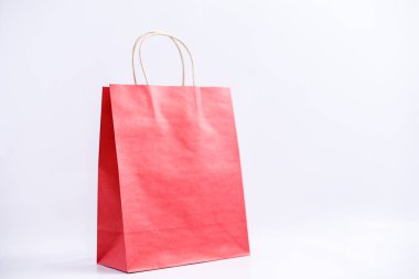 Kağıt torba katı izole arka plan üzerinde. Yan görünüm