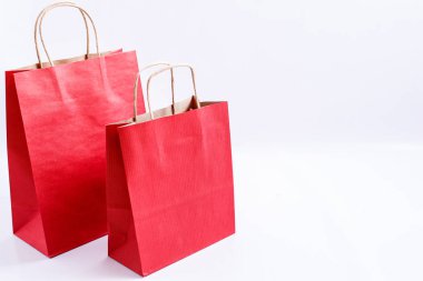 Kağıt torba katı izole arka plan üzerinde. Yan görünüm