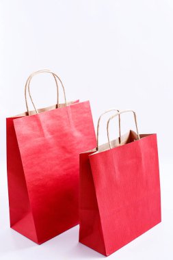 Kağıt torba katı izole arka plan üzerinde. Yan görünüm
