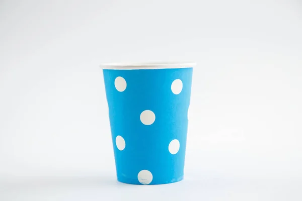 Cardboard Disposable Cups Isolated White Background Front View — Stock Photo, Image