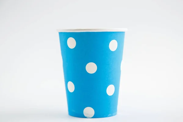 Cardboard Disposable Cups Isolated White Background Front View — Stock Photo, Image