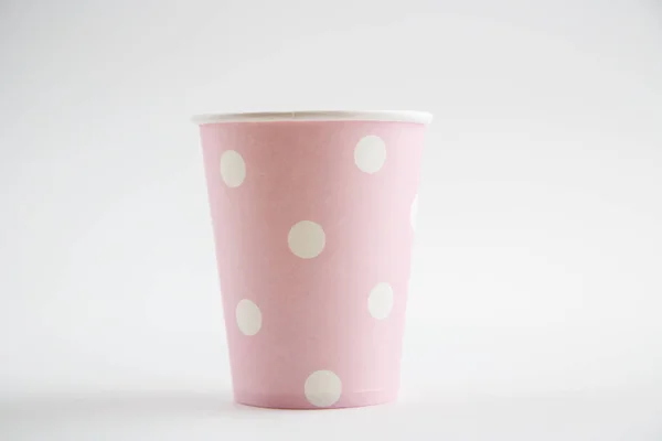 Cardboard disposable cups isolated on a white background. Front view