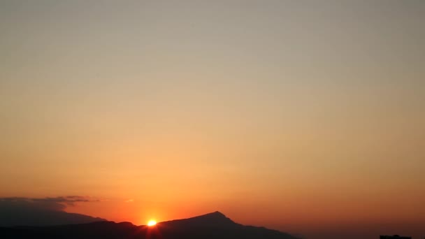 Sun Sets Mountains Beautiful Panorama View Setting Sun — Stock Video