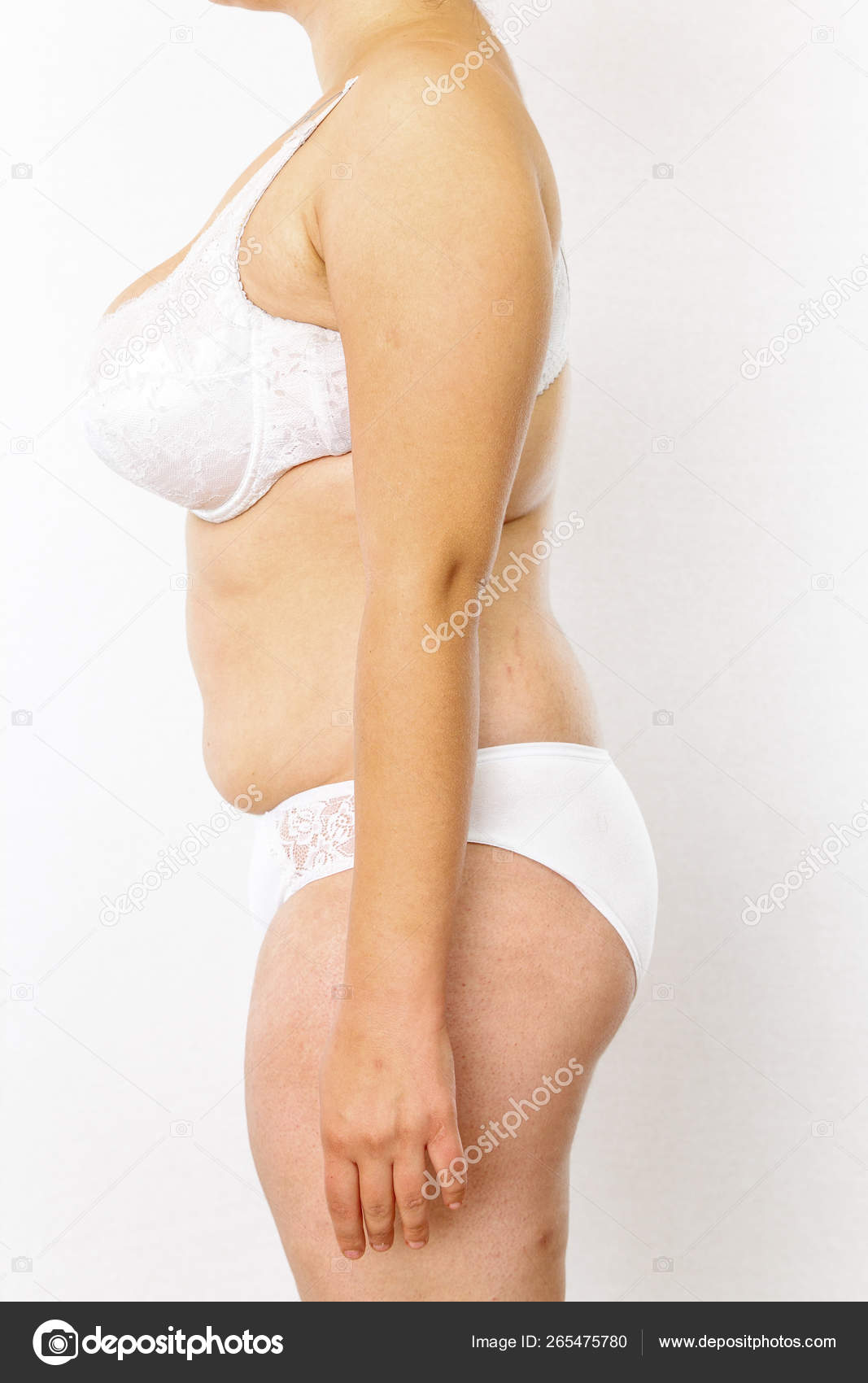 Beautiful Female Body In White Underwear Isolated On White Background Stock  Photo, Picture and Royalty Free Image. Image 136611871.