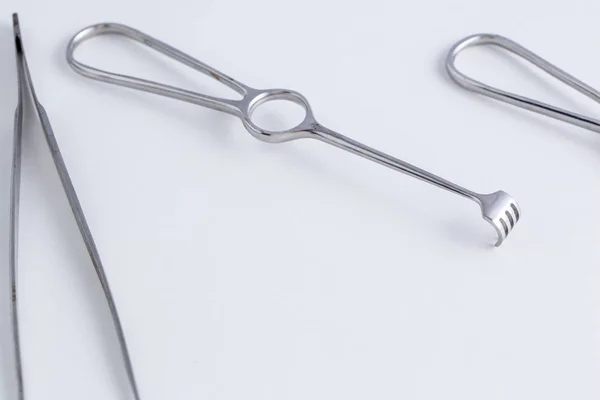 Cirúrgico Equipamentos Isolado Operação Médico Hospital Limpo Saúde Instrumento Metal — Fotografia de Stock