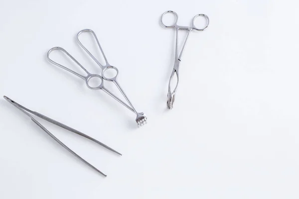 Kirurgisk Utrustning Isolerade Operation Medicinsk Sjukhus Ren Hälsa Instrument Metall — Stockfoto