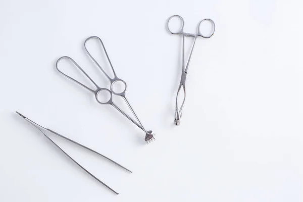 Cirúrgico Equipamentos Isolado Operação Médico Hospital Limpo Saúde Instrumento Metal — Fotografia de Stock