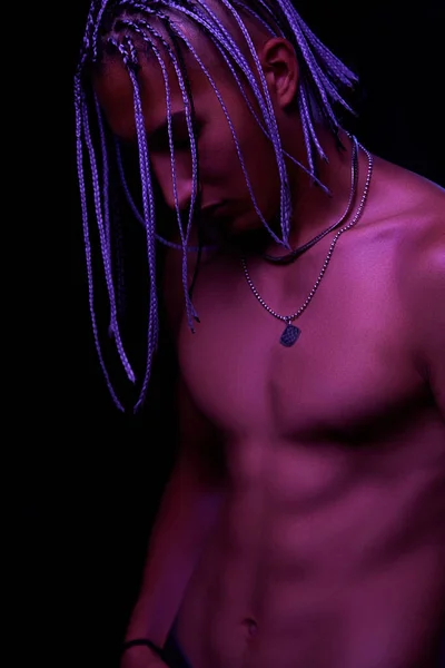 Портрет Молодого Голого Африканца Студии Высокая Мода Мужской Модели Цветных — стоковое фото